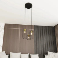 VANDER 3-lichts hanglamp - Zwart met gouden accenten - afbeelding 2