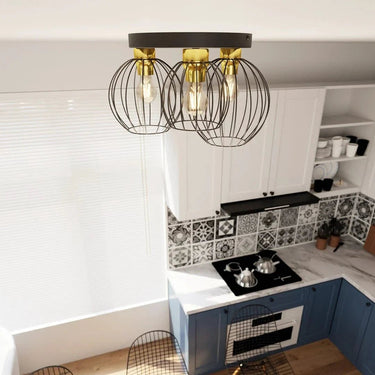 NEST 3-lichts plafondlamp - Zwart goud premium