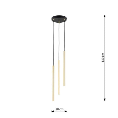 SELTZER 3-lichts hanglamp - Goud buizen