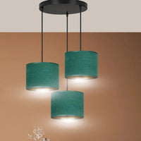 HILDE 3-lichts hanglamp - Groen fluweel premium hanglamp met lampenkap - afbeelding 9