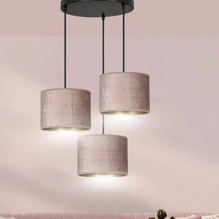 HILDE 3-lichts hanglamp - Roze fluweel hanglamp met lampenkap - afbeelding 9