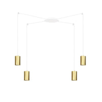 TRAKER 4-lichts hanglamp - Wit/goud frame - Mooier Thuis