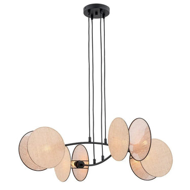 PATTERN 4-lichts hanglamp - Beige stoffen kappen
