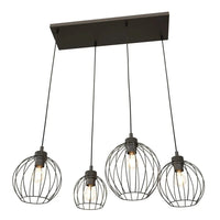 NANDO 4-lichts hanglamp - Zwart draadframe - Mooier Thuis