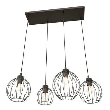NANDO 4-lichts hanglamp - Zwart draadframe