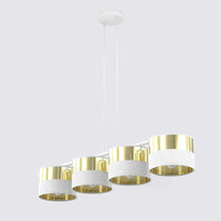 Lux hanglamp textiel 4-lichts wit goud