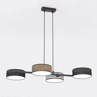 DRUMZ 4-lichts hanglamp - Mix stoffen kappen - Mooier Thuis