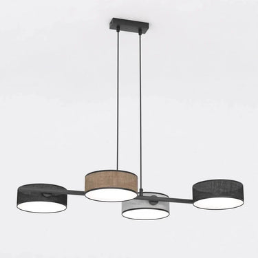 DRUMZ 4-lichts hanglamp - Mix stoffen kappen