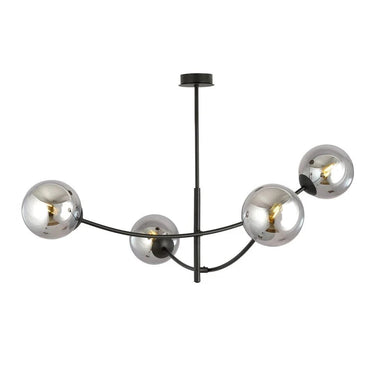 HUNTER 4-lichts hanglamp - Smoked glas
