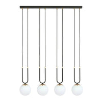 GLAM 4-lichts hanglamp - Wit glas - Zwart frame - Mooier Thuis