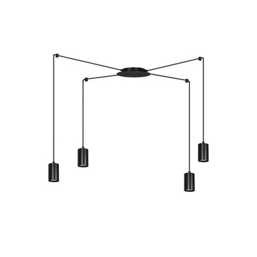 TRAKER 4-lichts hanglamp - Zwart frame