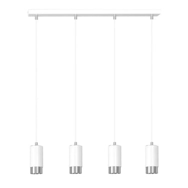 FUMIKO 4-lichts hanglamp - Wit chroom