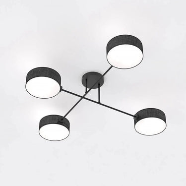 MAGA 4-lichts plafondlamp - Zwart textiel