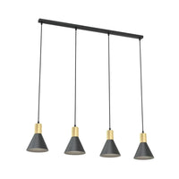Emibig PINK 4-lichts balkhanglamp - Zwart met goud