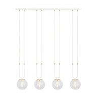 GLAM 4-lichts hanglamp - Wit frame - Helder glas - Mooier Thuis