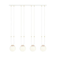 GLAM 4-lichts hanglamp - Wit glas - Wit frame - Mooier Thuis