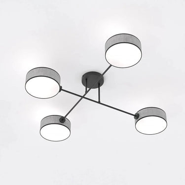 MAGA 4-lichts plafondlamp - Grijs textiel