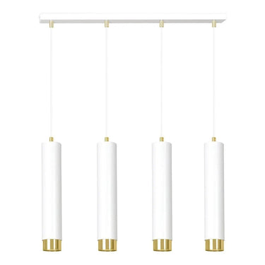 KIBO 4-lichts hanglamp - Wit met gouden accenten