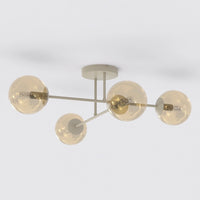 Roma plafondlamp amber glas 4-lichts amber
