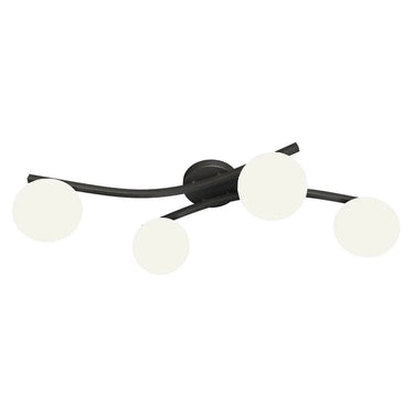 OPUS 4-lichts plafondlamp – Wit/zwart