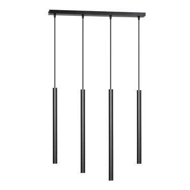 SELTER 4-lichts hanglamp - Zwart buisframe