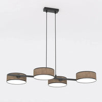 DRUMZ 4-lichts hanglamp - Bruin textiel - Mooier Thuis