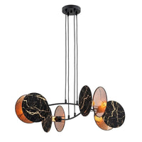 MARBLE 4-lichts hanglamp - Zwart goud marmer patroon - Mooier Thuis
