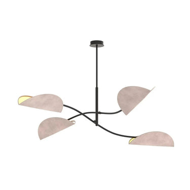 LOTUS 4-lichts hanglamp - Grijs - Zwart frame