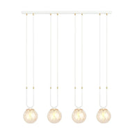 GLAM 4-lichts hanglamp - Amber glas - Wit frame - Mooier Thuis