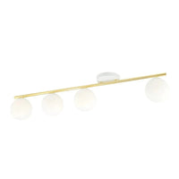 MONZA 4-lichts plafondlamp - Wit glas - Goud frame - Mooier Thuis