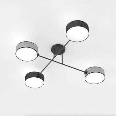 MAGA 4-lichts plafondlamp - Zwart grijs textiel mix
