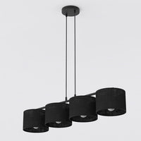 Eco hanglamp textiel 4-lichts zwart