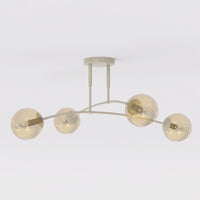 Pregos plafondlamp amber glas 4-lichts amber