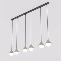 Giro hanglamp wit glas 4-lichts mokka