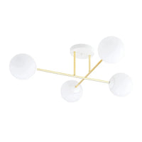 MAGNUM 4-lichts plafondlamp - Wit glas - Goud frame - Mooier Thuis