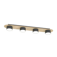 DIAZ 4-lichts plafondlamp - Zwart hout - Mooier Thuis