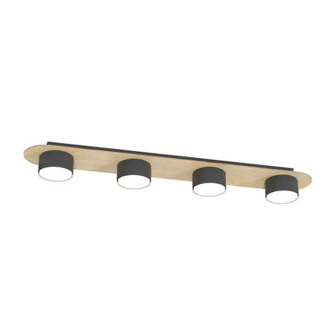 DIAZ 4-lichts plafondlamp - Zwart hout
