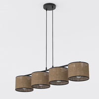 Eco hanglamp textiel 4-lichts bruin