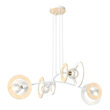 DISC 4-lichts hanglamp - Wit hout