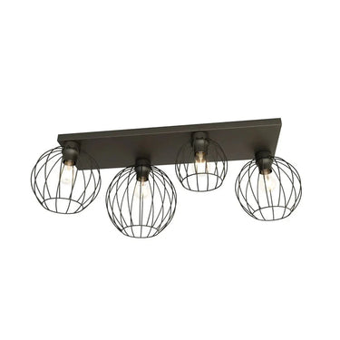 NEST 4-lichts plafondlamp - Zwart frame