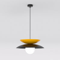 Nagoya hanglamp wit glas 4-lichts oranje zwart