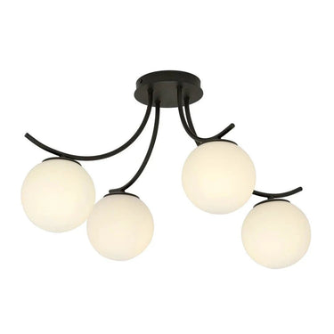 BOSTON 4-lichts plafondlamp - Wit glas