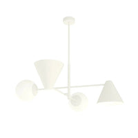 HERMES 4-lichts hanglamp - Wit glas - Wit frame - Mooier Thuis