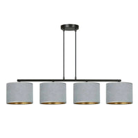 HILDE 4-lichts balkhanglamp - Grijs fluweel - Mooier Thuis