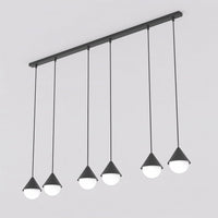 Giro hanglamp wit glas 4-lichts zwart