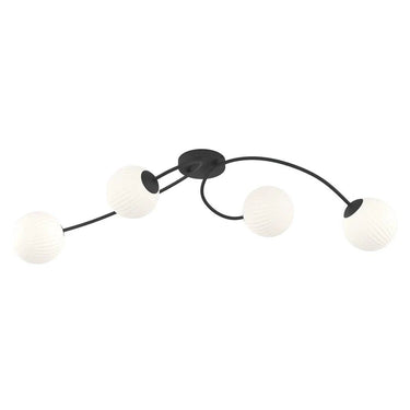 VIBRA 4-lichts plafondlamp - Wit glas