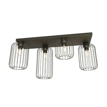 BARN 4-lichts plafondlamp - Zwart frame