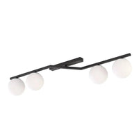 NATON 4-lichts plafondlamp - Wit glas - Zwart frame - Mooier Thuis
