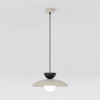 Mulan hanglamp wit glas 4-lichts mokka