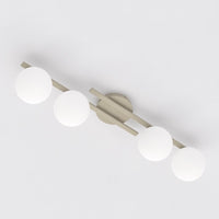 Kairo plafondlamp opaalwit glas 4-lichts mokka